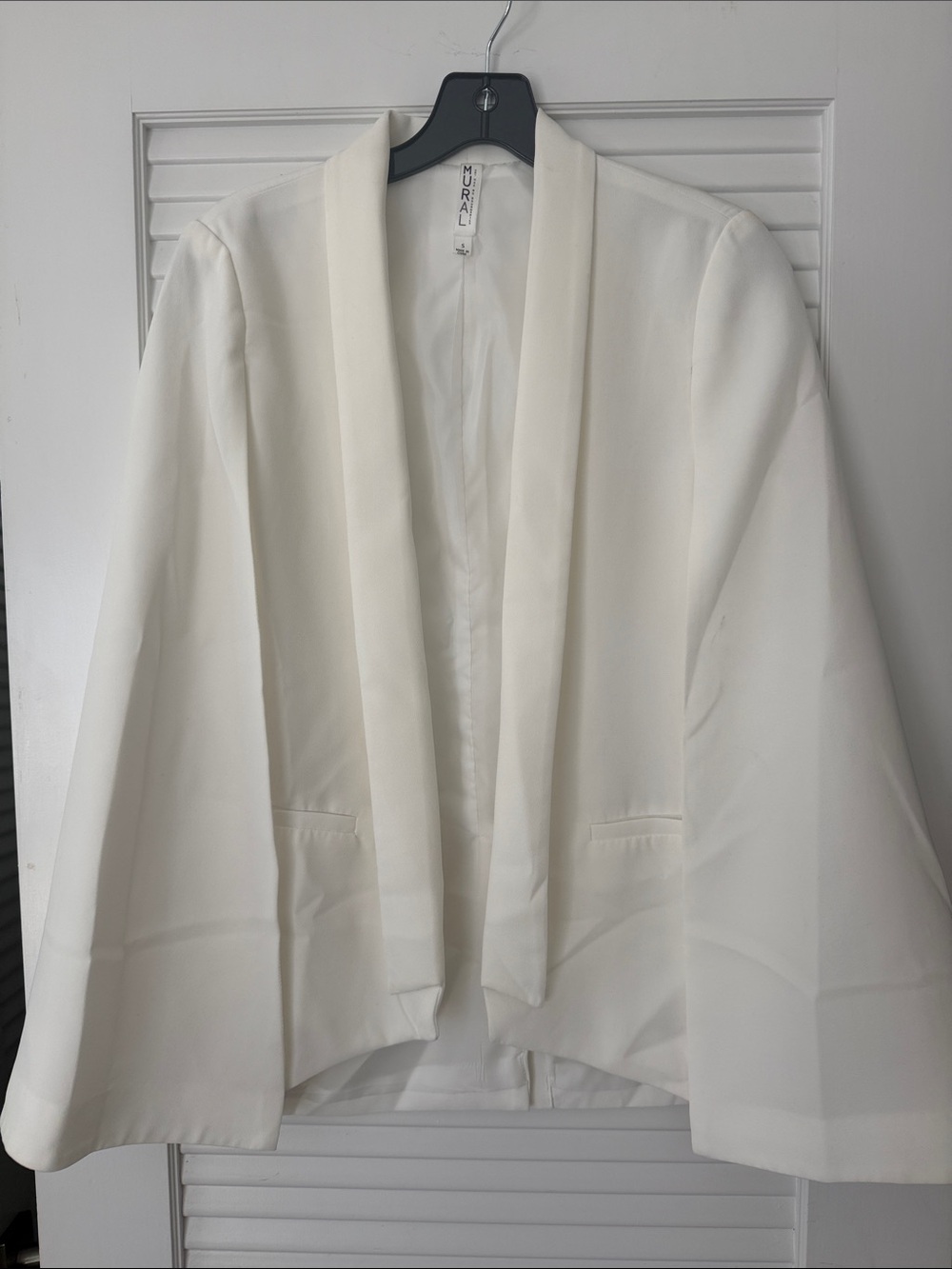 Mural Cream Open-Front Shawl Collar Blazer